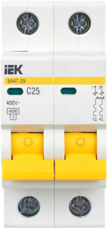 KARAT Авт. выкл. ВА47-29 2P C 25А 4,5кА IEK