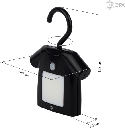 ЭРА светильник-ночник NLED-486-1W-MS-BK черный (48/1344)