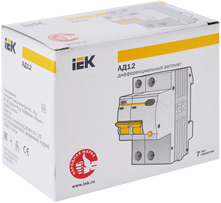 Диф. автомат АД12 2Р 32А 30мА IEK