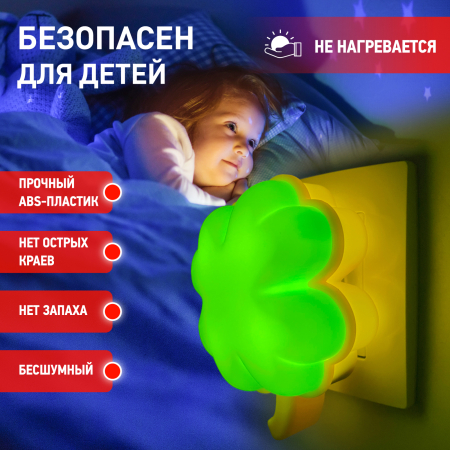 ЭРА ночник NN-606-LS-GR зеленый