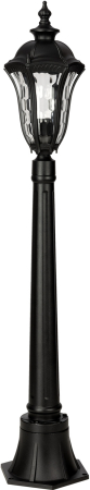 Светильник садово-парковый "Вена" 1х60 Вт, столб, H1050 мм, алюм., прозрачное/чёрный, Е27, TDM