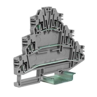 HLD.2/GR(Ex) пружинный зажим трех-уровневый 2,5 кв.мм, серый