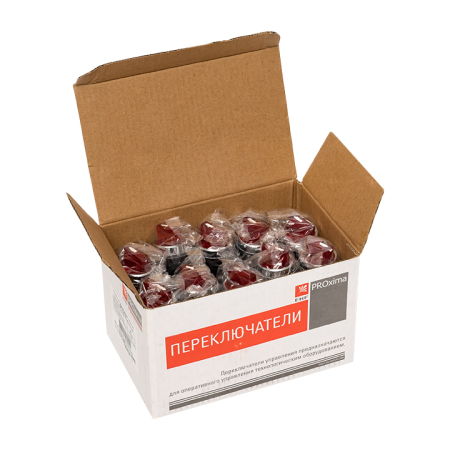 Переключатель ANC-22 2P красный с подсветкой 220В NO+NC EKF PROxima