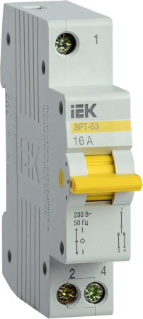Выключатель-разъединитель трехпозиционный ВРТ-63 1P 16А IEK