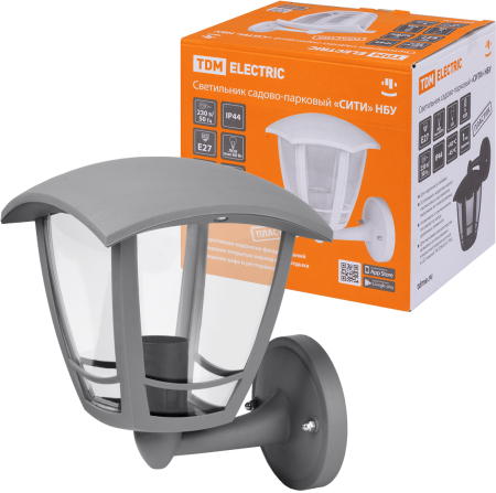 Светильник садово-парковый "СИТИ" НБУ 07-60-001 У1 4-х гранник настенный вверх серый TDM