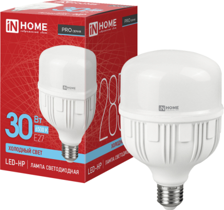 Лампа светодиодная LED-HP-PRO 30Вт 230В Е27 6500К 2700Лм IN HOME