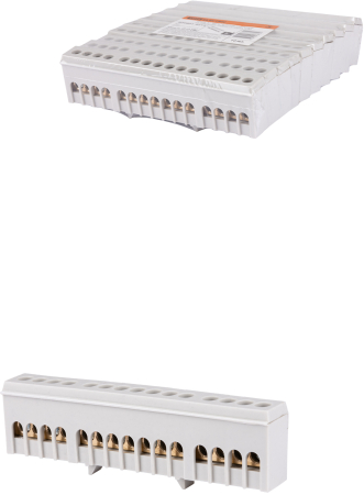 Шина "L" "фаза" в сером изоляторе на DIN-рейку 6x9мм 15 групп TDM