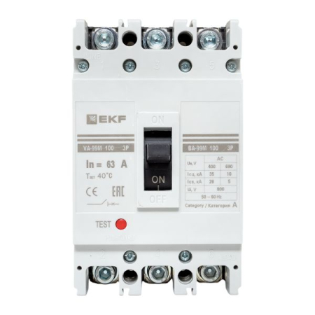 Выключатель автоматический ВА-99М  100/ 63А 3P 35кА EKF PROxima