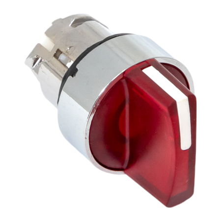 Исполнительный механизм переключателя ХB4 красный на 2 положения возвратный без фиксации, с подсветкой с короткой ручкой EKF PROxima