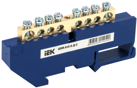 Шина N "ноль" на DIN-изол ШНИ-6х9-8-Д-С IEK