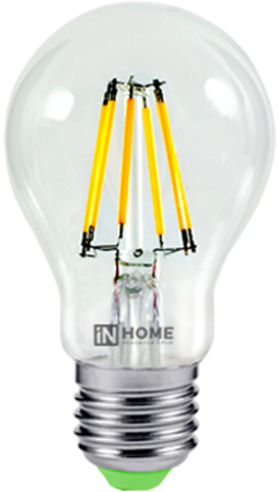 Лампа светодиодная LED-A60-deco 11Вт 230В Е27 4000К 990Лм прозрачная IN HOME
