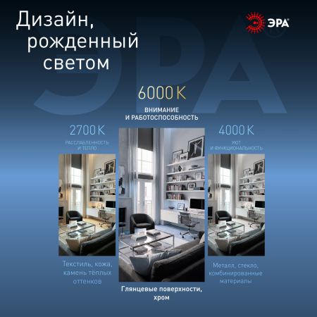 Лампы СВЕТОДИОДНЫЕ СТАНДАРТ LED A60-15W-860-E27  ЭРА (диод, груша, 15Вт, хол, E27)