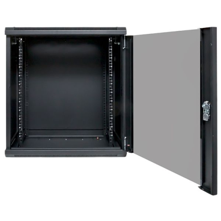 Шкаф настенный 19" TERACOM PRO 12U 600х450 мм дверь стеклянная с замком-ручкой чёрный