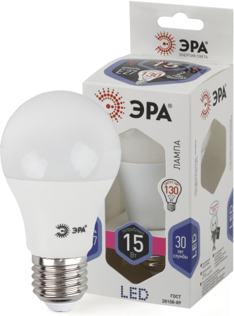 Лампы СВЕТОДИОДНЫЕ СТАНДАРТ LED A60-15W-860-E27  ЭРА (диод, груша, 15Вт, хол, E27)