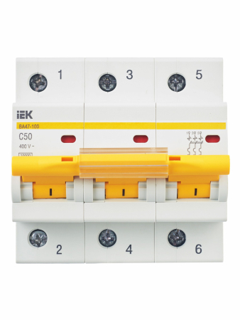 Авт. выкл. ВА47-100 3Р 50А 10 кА х-ка С IEK