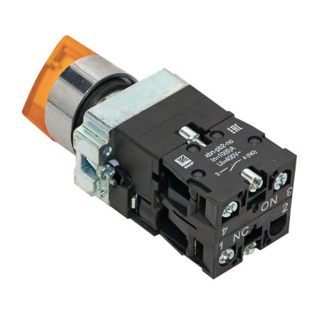 Переключатель BD33 3P c желтой подстветкой 230В NO EKF PROxima