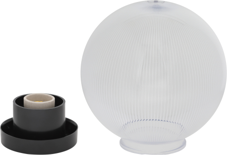 НТУ 02-60-202 ЭРА Светильник садово-парковый шар прозрачный призма D200mm Е27 (6/90)