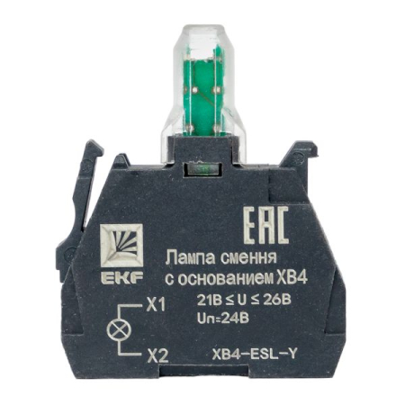 Лампа сменная c основанием XB4 желтая 24В EKF PROxima