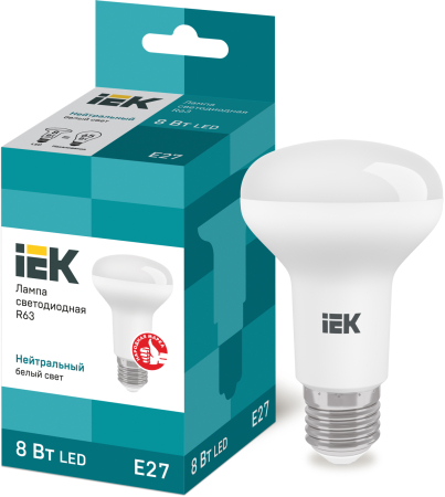 Лампа светодиодная ECO R63 рефлектор 8Вт 230В 4000К E27 IEK