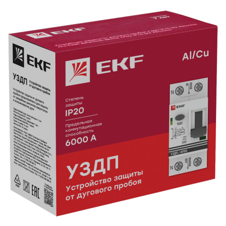 Устройство защиты от дугового пробоя (УЗДП) с автоматическим выключателем 1P+N 16А (C) 6кА EKF PROxi