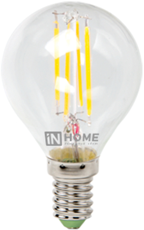 Лампа светодиодная LED-ШАР-deco 7Вт 230В Е27 4000К 630Лм прозрачная IN HOME