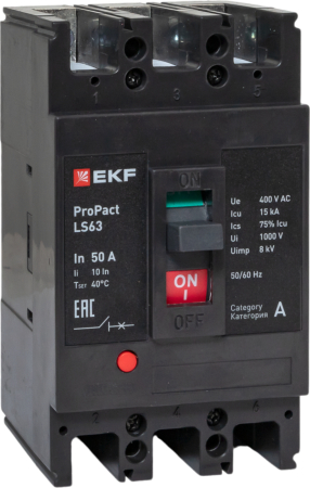Автоматический выключатель LS63 15кА 3P 50А ProPact EKF