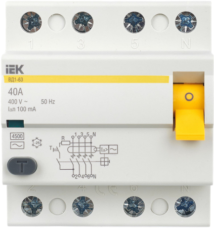 УЗО ВД1-63 4Р 40А 100мА IEK