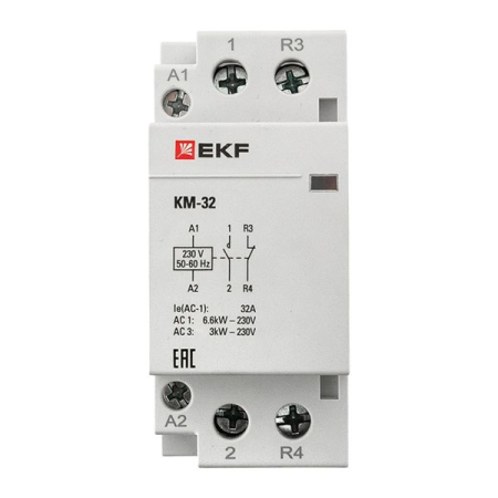 Контактор модульный КМ 32А NО+NC (2 мод.) EKF PROxima