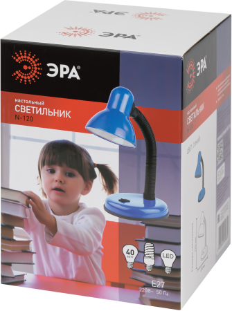 ЭРА наст.светильник N-120-E27-40W-BU синий