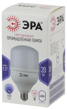 Лампы СВЕТОДИОДНЫЕ POWER LED POWER T80-20W-6500-E27  ЭРА (диод, колокол, 20Вт, хол, E27)