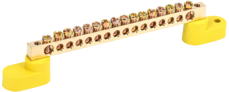 Шина PE "земля" на двух угловых изол ШНИ-6х9-16-У2-Ж IEK