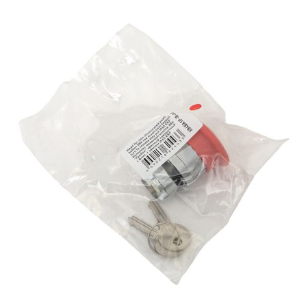 Исполнительный механизм кнопки XB4 "Грибок" красный поворотный с фиксацией с замком IP65 EKF