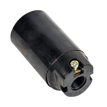 Патрон карболитовый подвесной Е14 черн. EKF PROxima