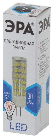 Лампы СВЕТОДИОДНЫЕ СТАНДАРТ LED JC-7W-220V-CER-840-G4  ЭРА (диод, капсула, 7Вт, нейтр, G4)