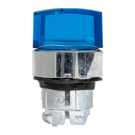 Исполнительный механизм переключателя ХB4 синий на 3 положения возвратный без фиксации, с подсветкой с короткой ручкой IP65 EKF