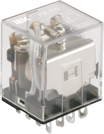Реле РЭК77/3(LY3) с индикацией 10А 12В DC IEK