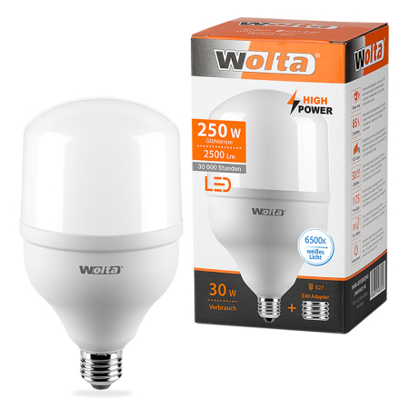 Лампа LED WOLTA HP 30Вт 2500Лм E27/40  6500K 1/40