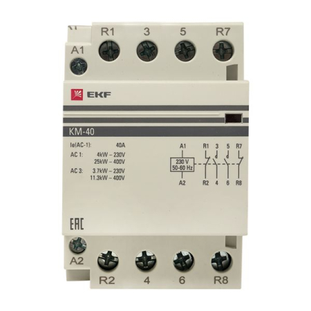 Контактор модульный КМ 40А 2NО+2NC (3 мод.) EKF PROxima
