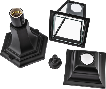 НТУ 04-60-001 черный ЭРА Светильник садово-парковый Оскар напольный четырехгранный черный Е27 (8/96)