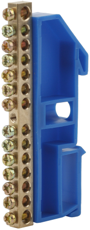 Аксессуары для клемм  ЭРА NO-222-47  Шина N "ноль" на DIN-изол ШНИ-6х9-12-Д-синий (25/500/12000)