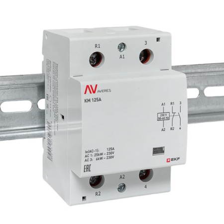 Контактор модульный КМ 125А 1NC+1NO 230VAC (3 мод.) AVERES EKF