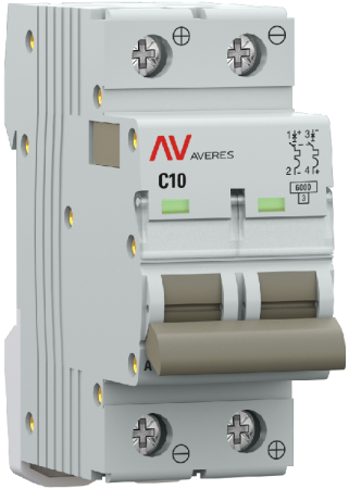 Выключатель автоматический AV-6 DC 2P 10A (C) 6kA EKF AVERES