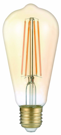 F-LED ST64-7W-824-E27 gold ЭРА (филамент, зол, 7Вт, тепл, E27) (20/960)