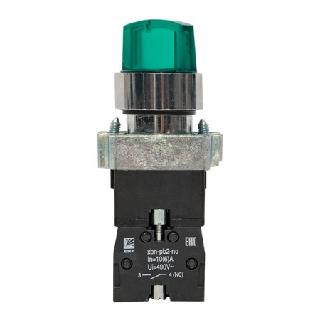 Переключатель BD21 2P c зеленой подстветкой 24В NO EKF PROxima