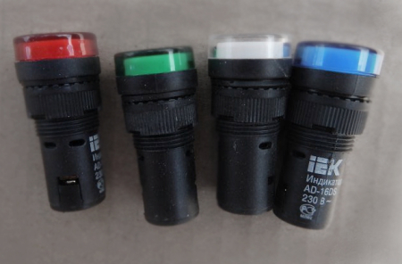 Лампа AD16DS(LED)матрица d16мм желтый 24В AC/DC IEK