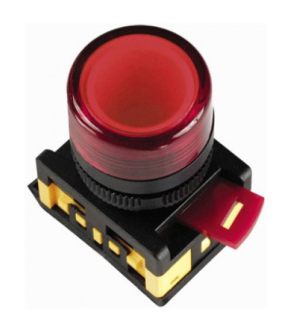 Лампа AL-22TE сигнальная d22мм красный неон/240В цилиндр IEK