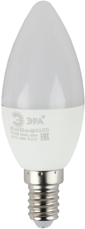 LED B35-6W-840-E14 R  Лампочка светодиодная ЭРА RED LINE LED B35-6W-840-E14 R E14 / Е14 6 Вт свеча нейтральный белый свет