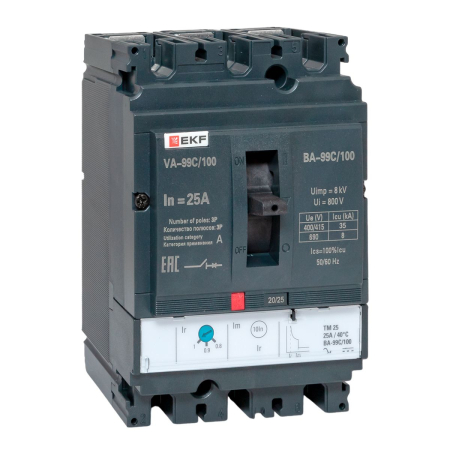 Выключатель автоматический ВА-99C (Compact NS)  100/ 25А 3P 36кА EKF PROxima