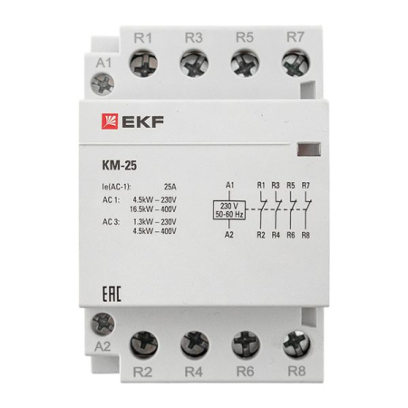 Контактор модульный КМ 25А 4NC (3 мод.) EKF PROxima