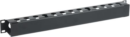 ITK Кабельный органайзер с крышкой 19" 1U, черный